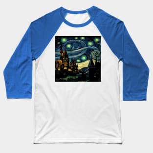 Starry Night Wizarding School Van Gogh Baseball T-Shirt